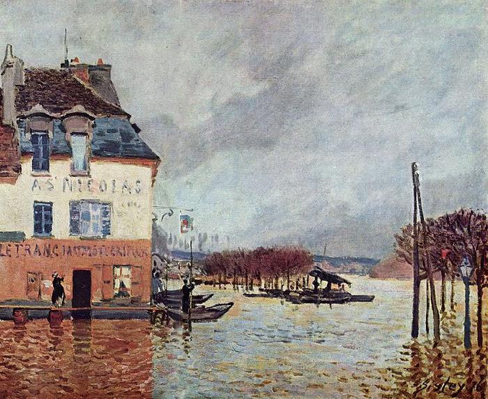 Alfred Sisley uberschwemmung in Port Marly France oil painting art